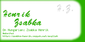 henrik zsabka business card